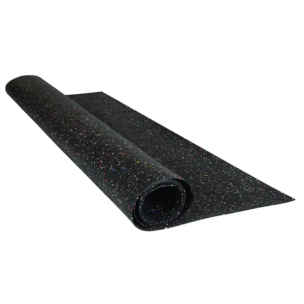 Rubber Roll, Recycled, 1/16 in , 4 ft H x 36 ft W, Confetti